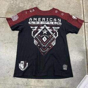 vintage american fighter mma black and red shirt size xl